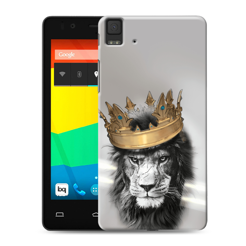 Силиконовый чехол на BQ Aquaris E4.5 с принтом Лев с короной Силиконовый чехол на BQ Aquaris E4.5 с принтом Лев с короной
