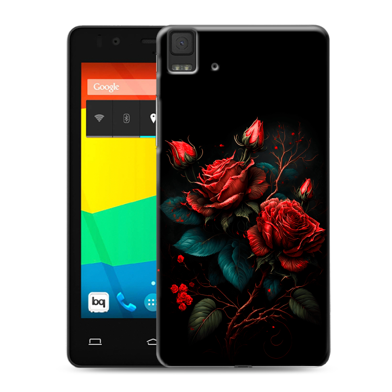 Силиконовый чехол на BQ Aquaris E4.5 с принтом Розы красные Силиконовый чехол на BQ Aquaris E4.5 с принтом Розы красные