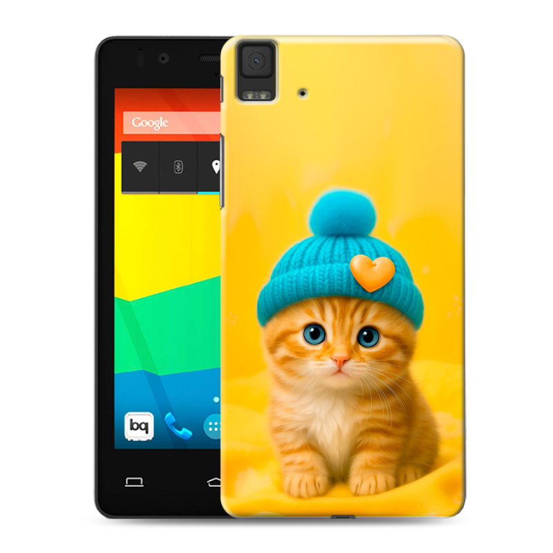 Силиконовый чехол на BQ Aquaris E4.5 с принтом Котенок в шапке Силиконовый чехол на BQ Aquaris E4.5 с принтом Котенок в шапке