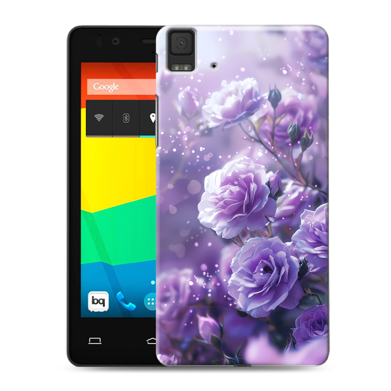 Силиконовый чехол на BQ Aquaris E4.5 с принтом Розы цветы Силиконовый чехол на BQ Aquaris E4.5 с принтом Розы цветы