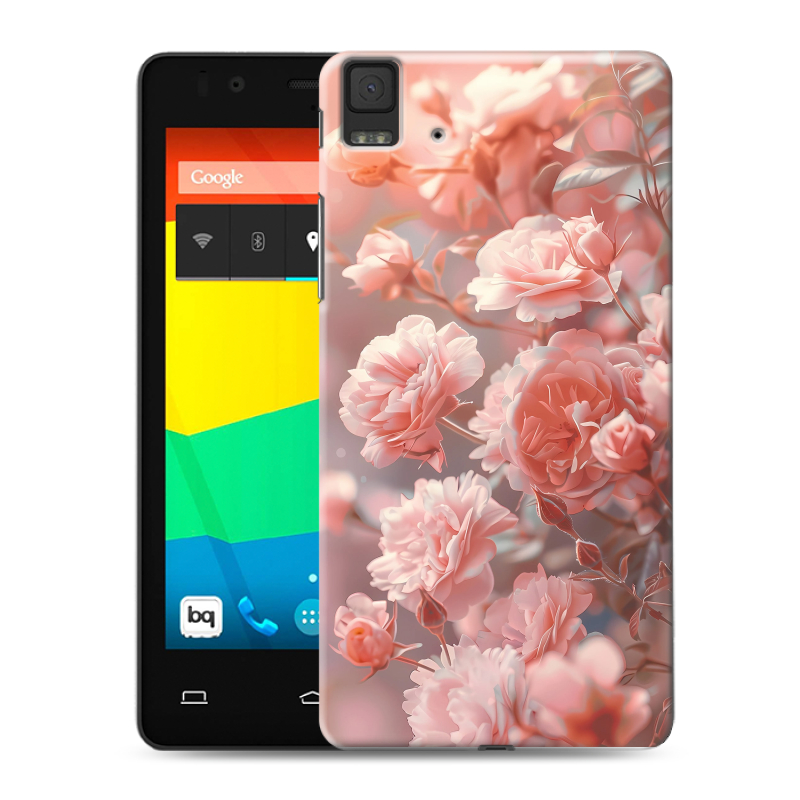 Силиконовый чехол на BQ Aquaris E4.5 с принтом Розовые розы Силиконовый чехол на BQ Aquaris E4.5 с принтом Розовые розы