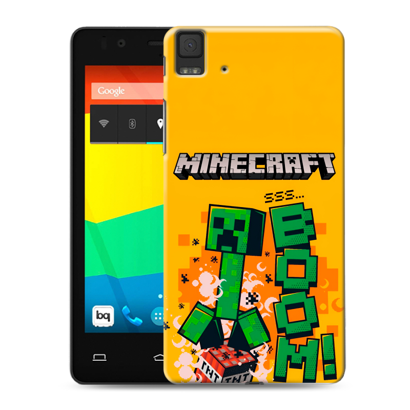 Силиконовый чехол на BQ Aquaris E4.5 с принтом Майнкрафт Minecraft Силиконовый чехол на BQ Aquaris E4.5 с принтом Майнкрафт Minecraft