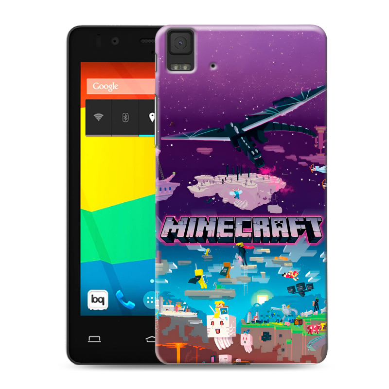 Силиконовый чехол на BQ Aquaris E4.5 с принтом Майнкрафт Minecraft Силиконовый чехол на BQ Aquaris E4.5 с принтом Майнкрафт Minecraft