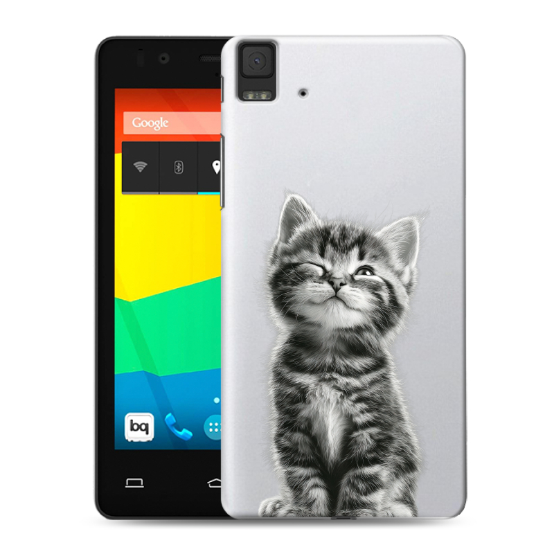 Силиконовый чехол на BQ Aquaris E4.5 с принтом Котенок Силиконовый чехол на BQ Aquaris E4.5 с принтом Котенок