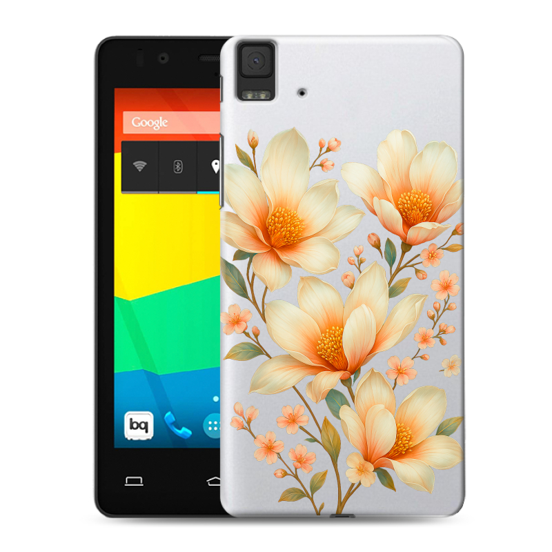 Силиконовый чехол на BQ Aquaris E4.5 с принтом Цветы Силиконовый чехол на BQ Aquaris E4.5 с принтом Цветы