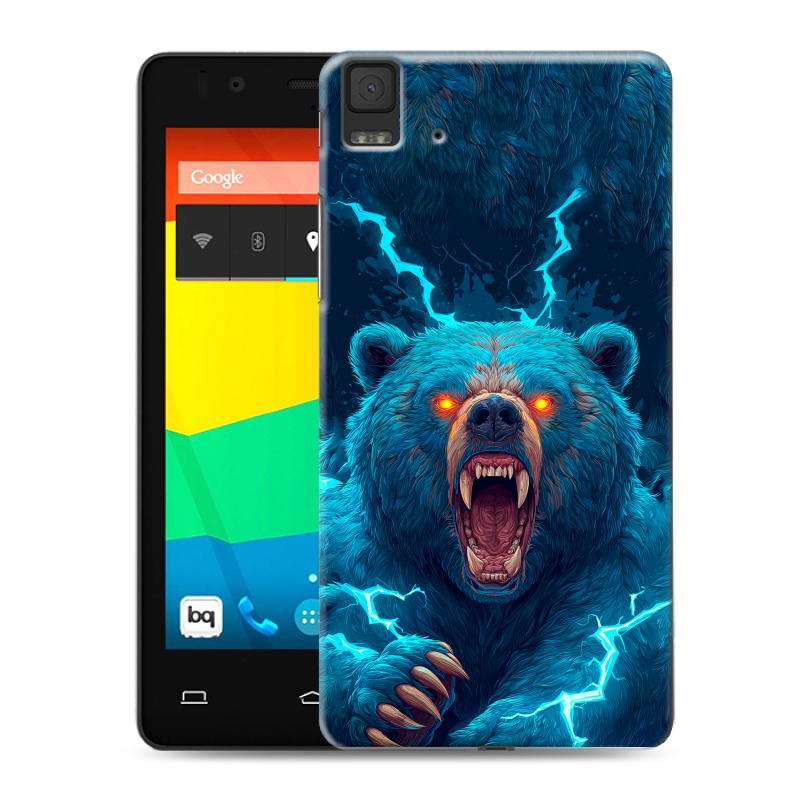 Силиконовый чехол на BQ Aquaris E4.5 с принтом Медведь Силиконовый чехол на BQ Aquaris E4.5 с принтом Медведь