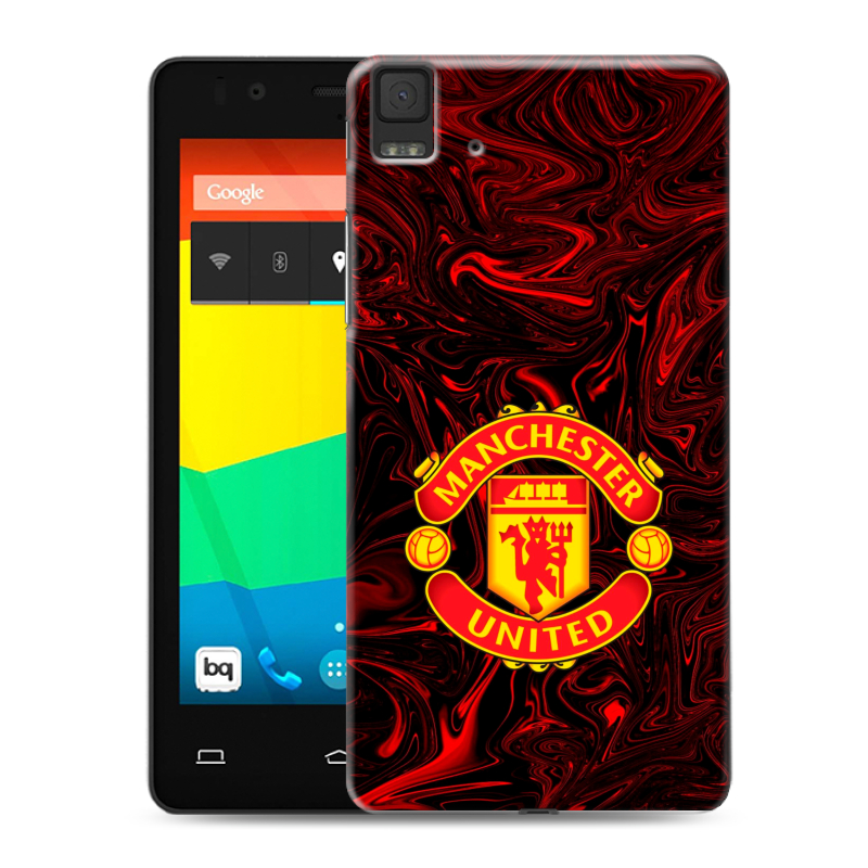 Силиконовый чехол на BQ Aquaris E4.5 с принтом Manchester United Силиконовый чехол на BQ Aquaris E4.5 с принтом Manchester United