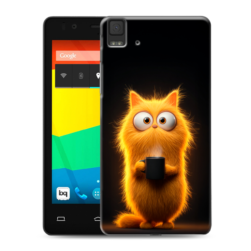 Силиконовый чехол на BQ Aquaris E4.5 с принтом Смешной кот Силиконовый чехол на BQ Aquaris E4.5 с принтом Смешной кот