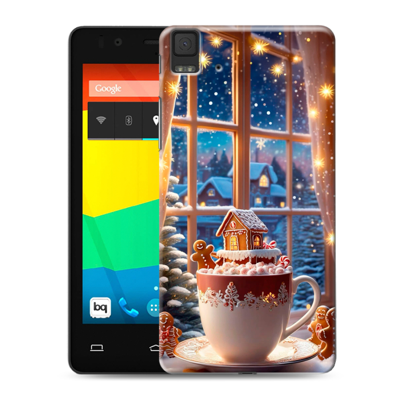 Силиконовый чехол на BQ Aquaris E4.5 с принтом Новый год Силиконовый чехол на BQ Aquaris E4.5 с принтом Новый год