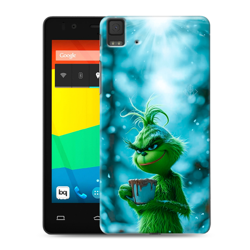 Силиконовый чехол на BQ Aquaris E4.5 с принтом Новый год гринч Силиконовый чехол на BQ Aquaris E4.5 с принтом Новый год гринч