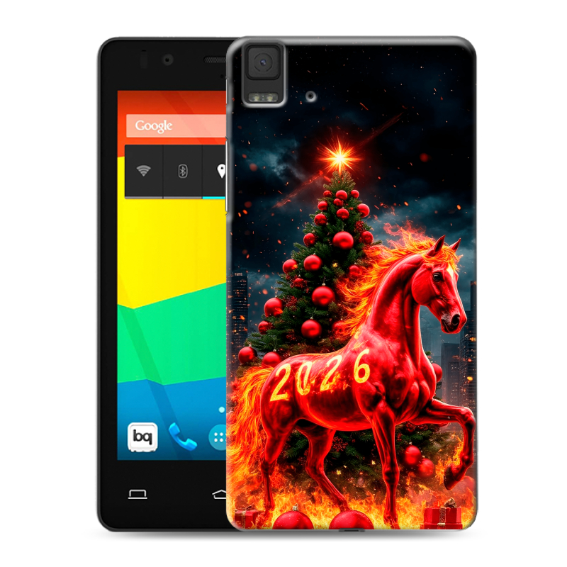 Силиконовый чехол на BQ Aquaris E4.5 с принтом Новый год Силиконовый чехол на BQ Aquaris E4.5 с принтом Новый год