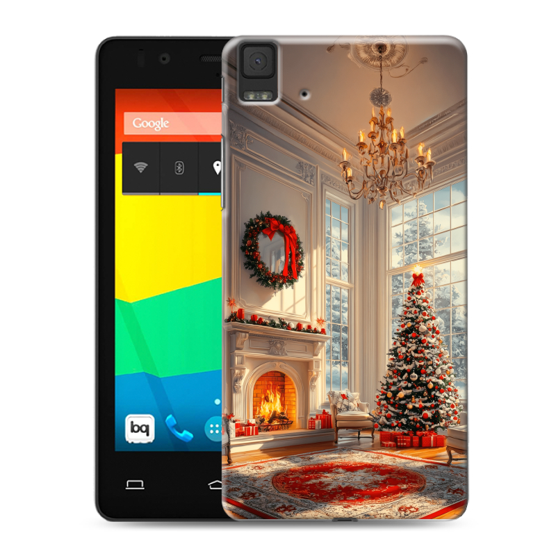 Силиконовый чехол на BQ Aquaris E4.5 с принтом Новый год Силиконовый чехол на BQ Aquaris E4.5 с принтом Новый год