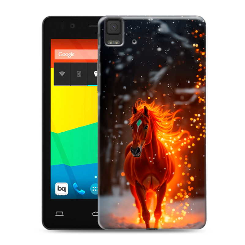 Силиконовый чехол на BQ Aquaris E4.5 с принтом Новый год Силиконовый чехол на BQ Aquaris E4.5 с принтом Новый год