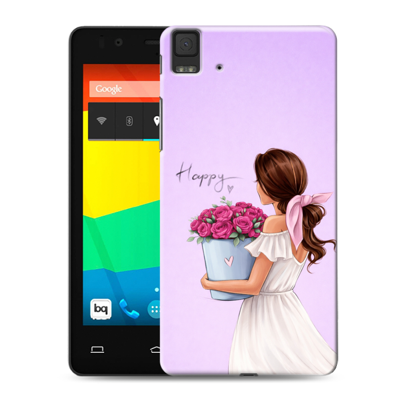 Силиконовый чехол на BQ Aquaris E4.5 с принтом женский Силиконовый чехол на BQ Aquaris E4.5 с принтом женский