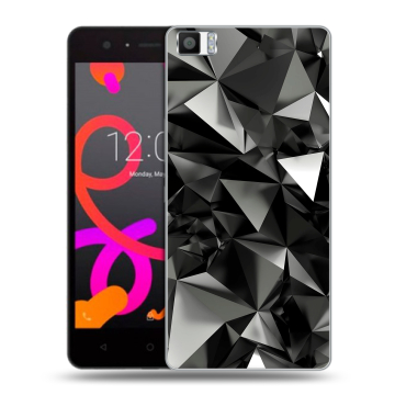 Силиконовый чехол на BQ Aquaris M5 с принтом Черные кристаллы