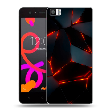 Силиконовый чехол на BQ Aquaris M5 с принтом Яркие абстракции