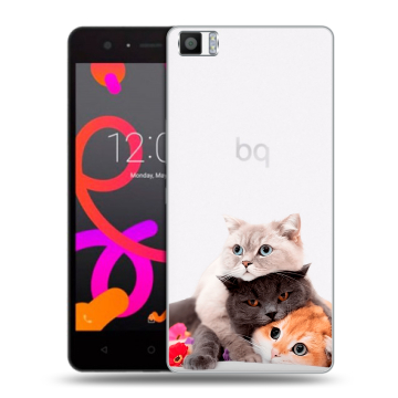 Силиконовый чехол на BQ Aquaris M5 с принтом Кошки