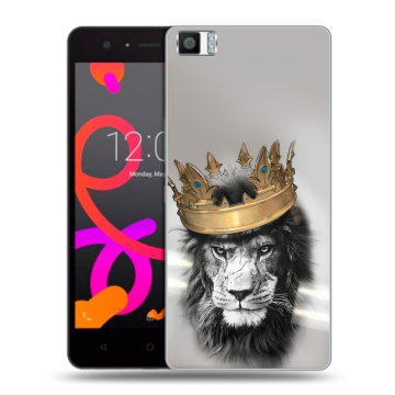 Силиконовый чехол на BQ Aquaris M5 с принтом Лев с короной