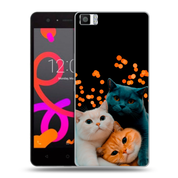 Силиконовый чехол на BQ Aquaris M5 с принтом Кошки