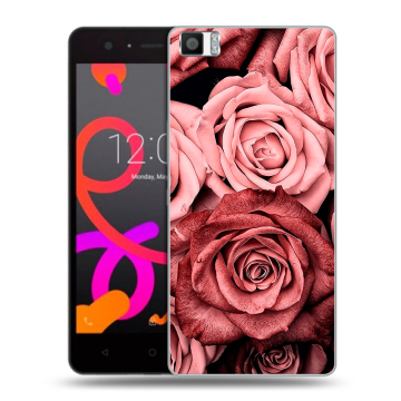 Силиконовый чехол на BQ Aquaris M5 с принтом Цветы розы