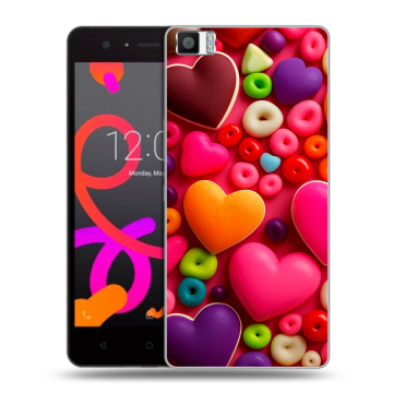 Силиконовый чехол на BQ Aquaris M5 с принтом Сердечки Силиконовый чехол на BQ Aquaris M5 с принтом Сердечки