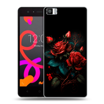 Силиконовый чехол на BQ Aquaris M5 с принтом Розы красные