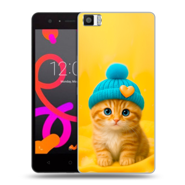 Силиконовый чехол на BQ Aquaris M5 с принтом Котенок в шапке Силиконовый чехол на BQ Aquaris M5 с принтом Котенок в шапке