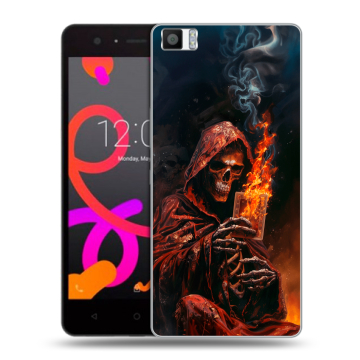 Силиконовый чехол на BQ Aquaris M5 с принтом Скелет и карты Силиконовый чехол на BQ Aquaris M5 с принтом Скелет и карты