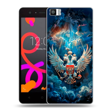 Силиконовый чехол на BQ Aquaris M5 с принтом Герб флаг России Силиконовый чехол на BQ Aquaris M5 с принтом Герб флаг России