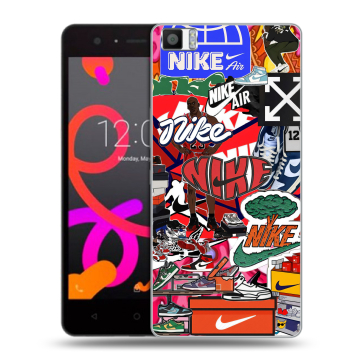 Силиконовый чехол на BQ Aquaris M5 с принтом Найк Nike яркий Силиконовый чехол на BQ Aquaris M5 с принтом Найк Nike яркий