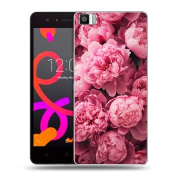 Силиконовый чехол на BQ Aquaris M5 с принтом цветы пионы Силиконовый чехол на BQ Aquaris M5 с принтом цветы пионы