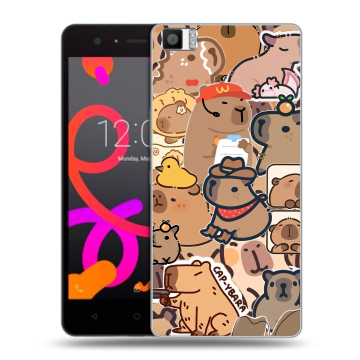 Силиконовый чехол на BQ Aquaris M5 с принтом капибара Силиконовый чехол на BQ Aquaris M5 с принтом капибара