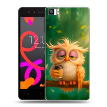 Силиконовый чехол на BQ Aquaris M5 с принтом сова