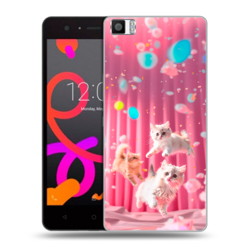Силиконовый чехол на BQ Aquaris M5 с принтом милые котики