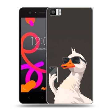 Силиконовый чехол на BQ Aquaris M5 с принтом утка в очках Силиконовый чехол на BQ Aquaris M5 с принтом утка в очках