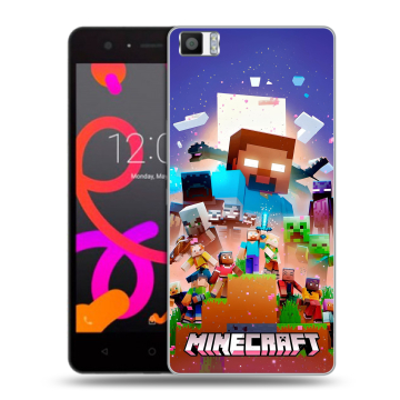 Силиконовый чехол на BQ Aquaris M5 с принтом Майнкрафт Minecraft Силиконовый чехол на BQ Aquaris M5 с принтом Майнкрафт Minecraft