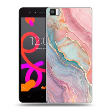 Силиконовый чехол на BQ Aquaris M5 с принтом розовый мрамор Силиконовый чехол на BQ Aquaris M5 с принтом розовый мрамор