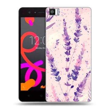 Силиконовый чехол на BQ Aquaris M5 с принтом цветы лаванда Силиконовый чехол на BQ Aquaris M5 с принтом цветы лаванда