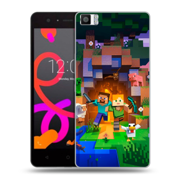 Силиконовый чехол на BQ Aquaris M5 с принтом Майнкрафт Minecraft Силиконовый чехол на BQ Aquaris M5 с принтом Майнкрафт Minecraft