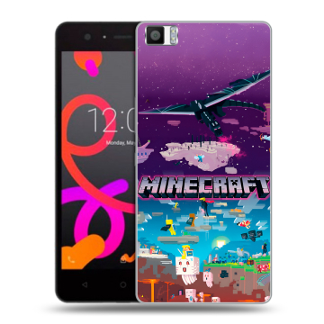 Силиконовый чехол на BQ Aquaris M5 с принтом Майнкрафт Minecraft Силиконовый чехол на BQ Aquaris M5 с принтом Майнкрафт Minecraft