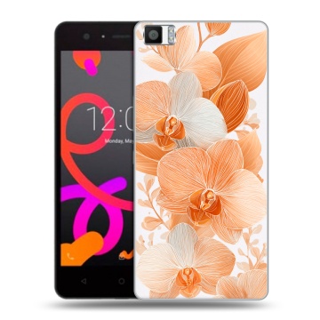 Силиконовый чехол на BQ Aquaris M5 с принтом Бежевые цветы Силиконовый чехол на BQ Aquaris M5 с принтом Бежевые цветы