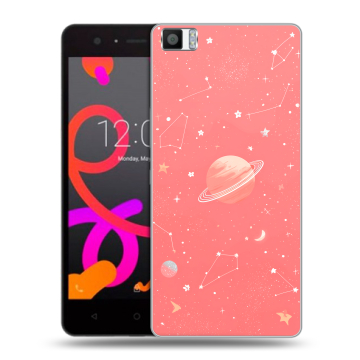 Силиконовый чехол на BQ Aquaris M5 с принтом Розовый космос Силиконовый чехол на BQ Aquaris M5 с принтом Розовый космос