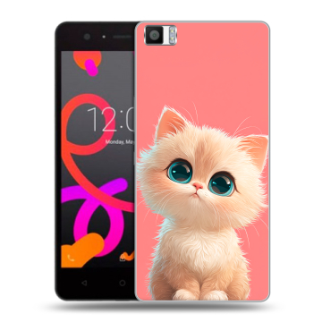 Силиконовый чехол на BQ Aquaris M5 с принтом Розовый котенок Силиконовый чехол на BQ Aquaris M5 с принтом Розовый котенок