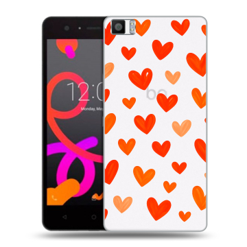 Силиконовый чехол на BQ Aquaris M5 с принтом Сердечки Силиконовый чехол на BQ Aquaris M5 с принтом Сердечки