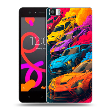 Силиконовый чехол на BQ Aquaris M5 с принтом Тачки Силиконовый чехол на BQ Aquaris M5 с принтом Тачки