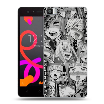 Силиконовый чехол на BQ Aquaris M5 с принтом Ahegao Ахегао Аниме
