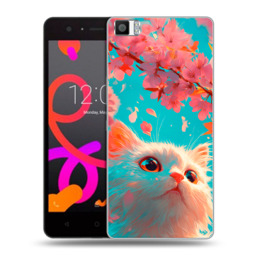 Силиконовый чехол на BQ Aquaris M5 с принтом Красивый кот