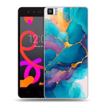 Силиконовый чехол на BQ Aquaris M5 с принтом Мрамор блестки