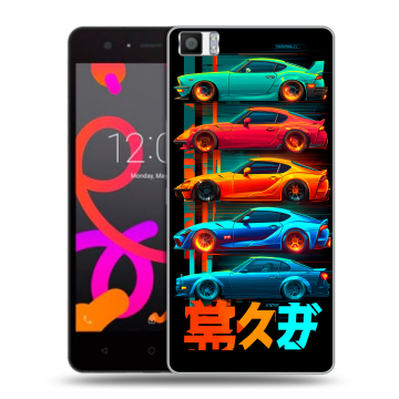 Силиконовый чехол на BQ Aquaris M5 с принтом машины тачки