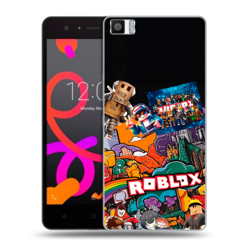Силиконовый чехол на BQ Aquaris M5 с принтом Roblox Роблокс